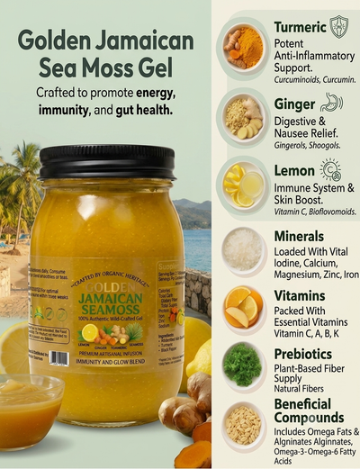 Golden Jamaican Seamoss -Lemon Turmeric Ginger Gel