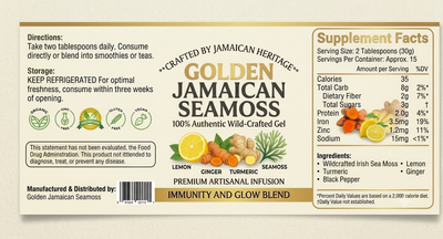 Golden Jamaican Seamoss -Lemon Turmeric Ginger Gel